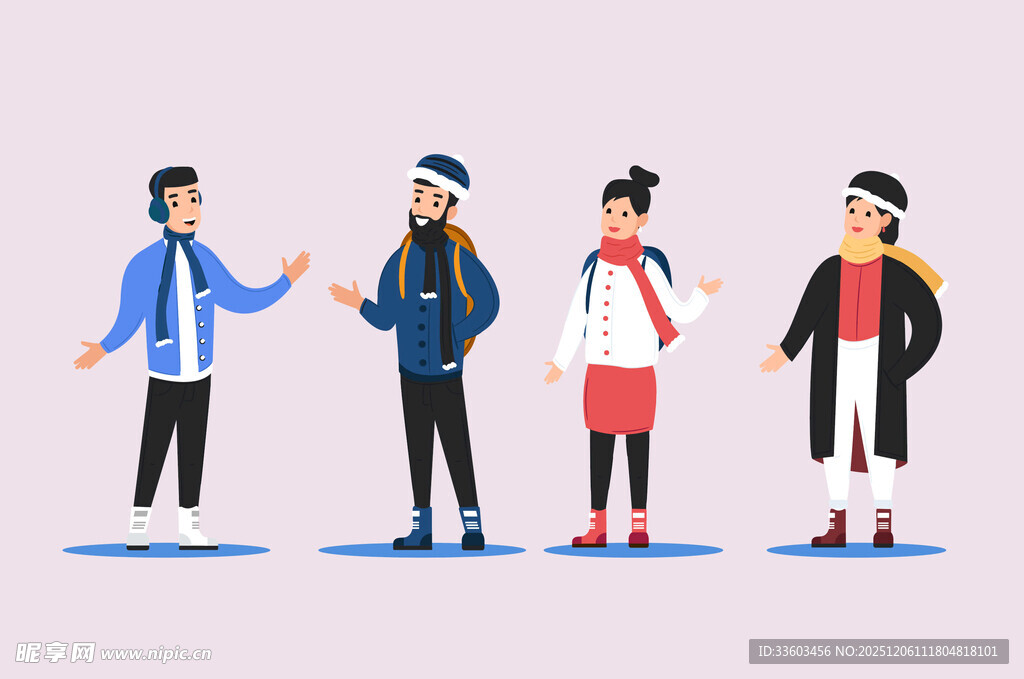 时尚人群站姿展示