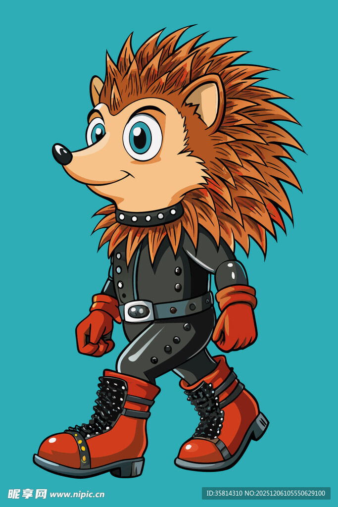 朋克风刺猬卡通形象
