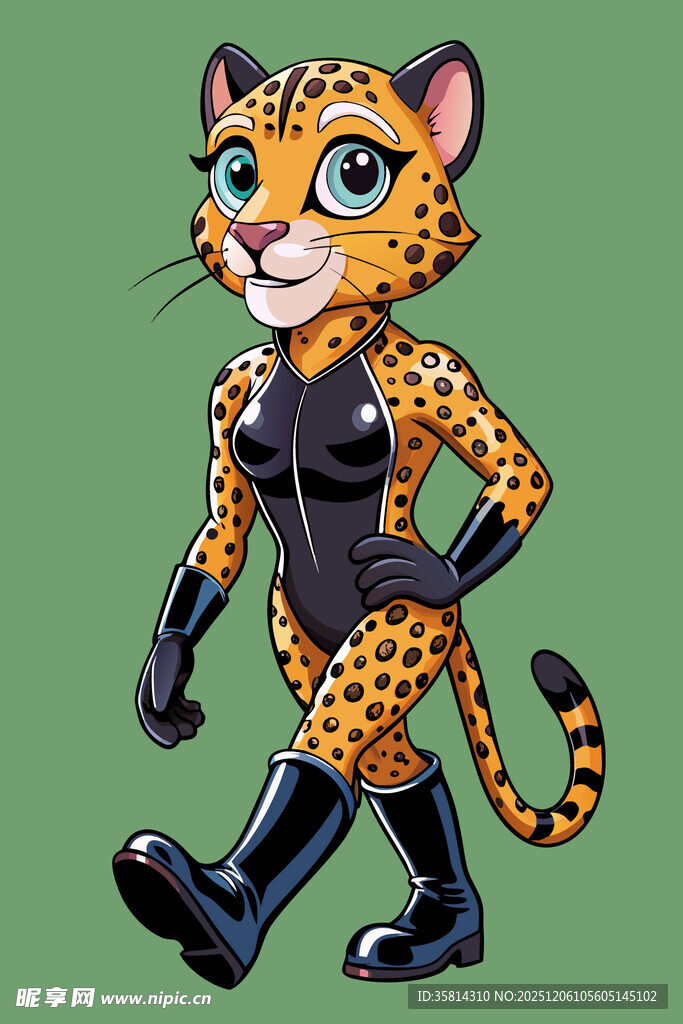 卡通猎豹女角色形象