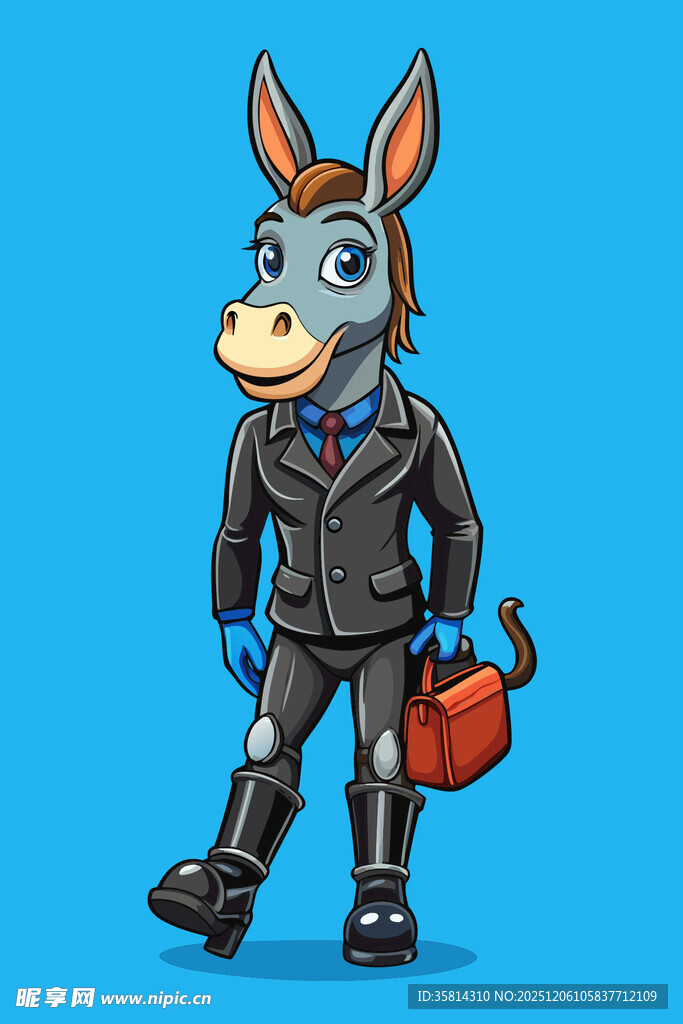 穿西装的驴形象设计