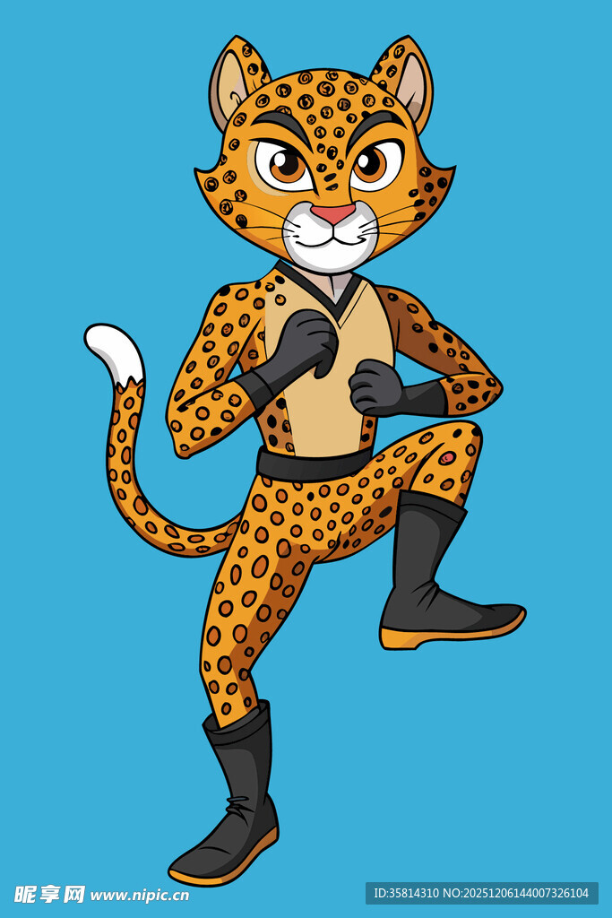 可爱猎豹卡通形象