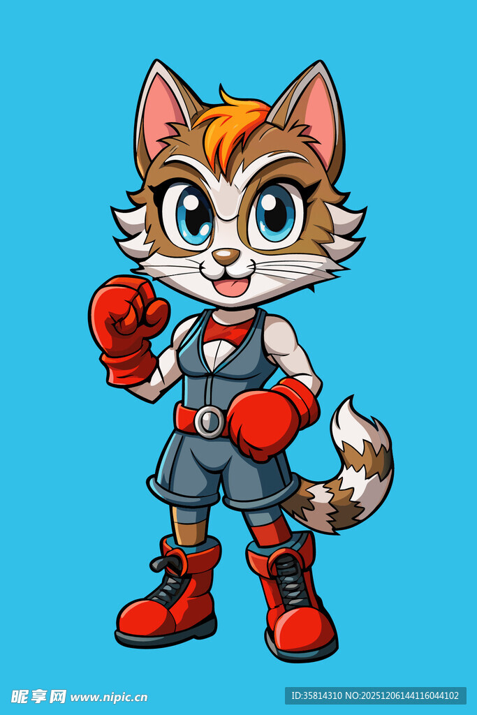 拳击小猫形象设计