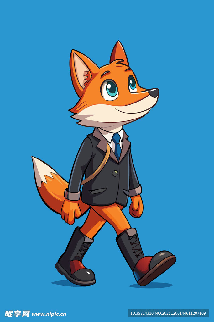 穿西装行走的狐狸