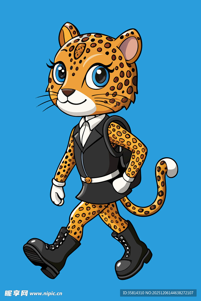 时尚豹纹装卡通猎豹形象