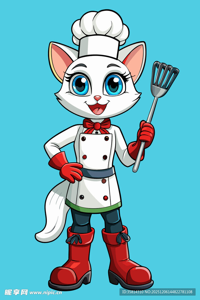 可爱猫咪厨师形象
