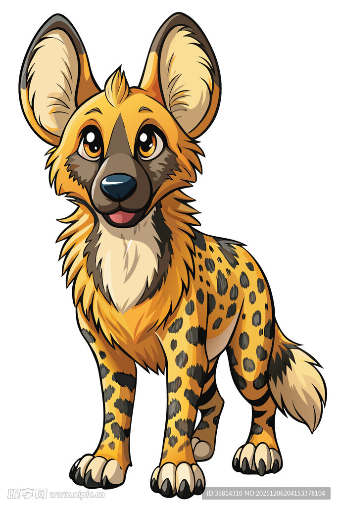 可爱斑点鬣狗插画形象