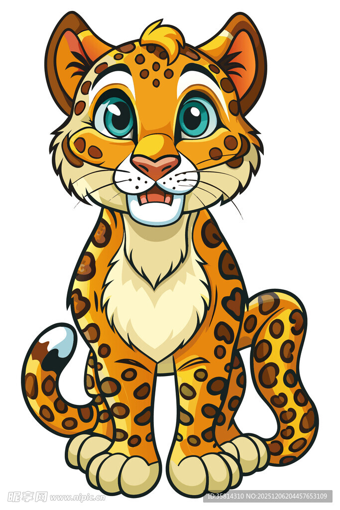 可爱小豹子卡通形象