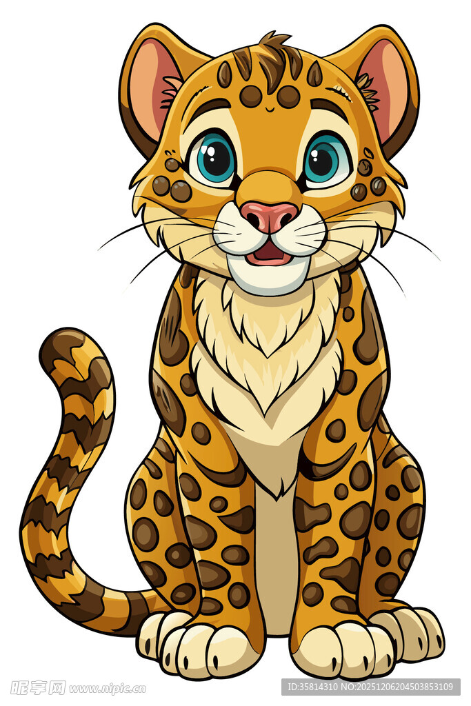 可爱卡通小豹子