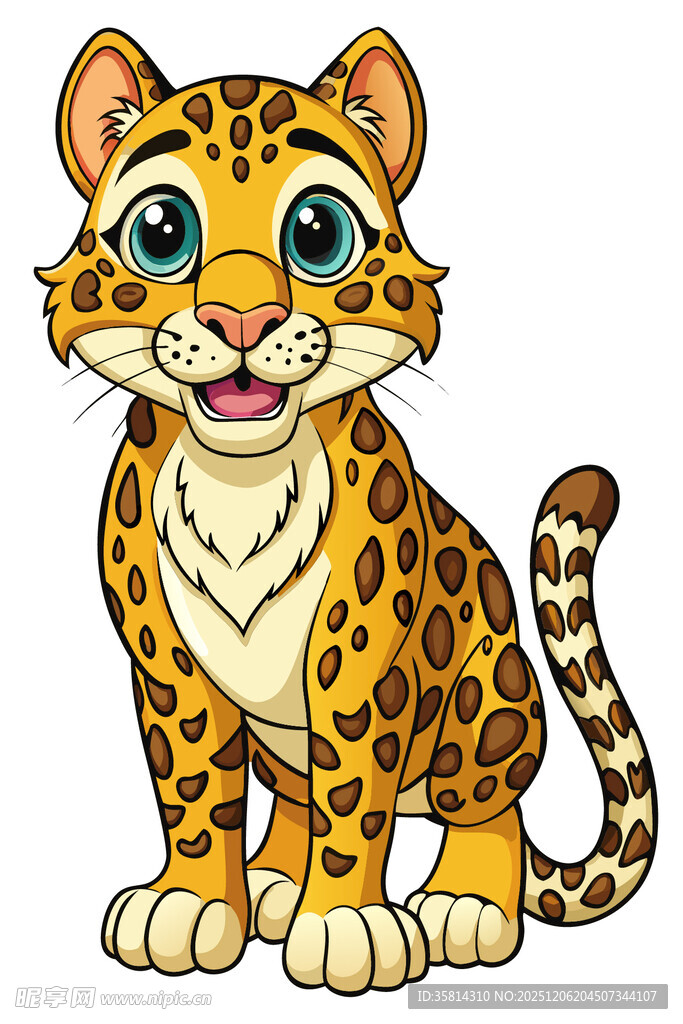 可爱小豹子卡通形象