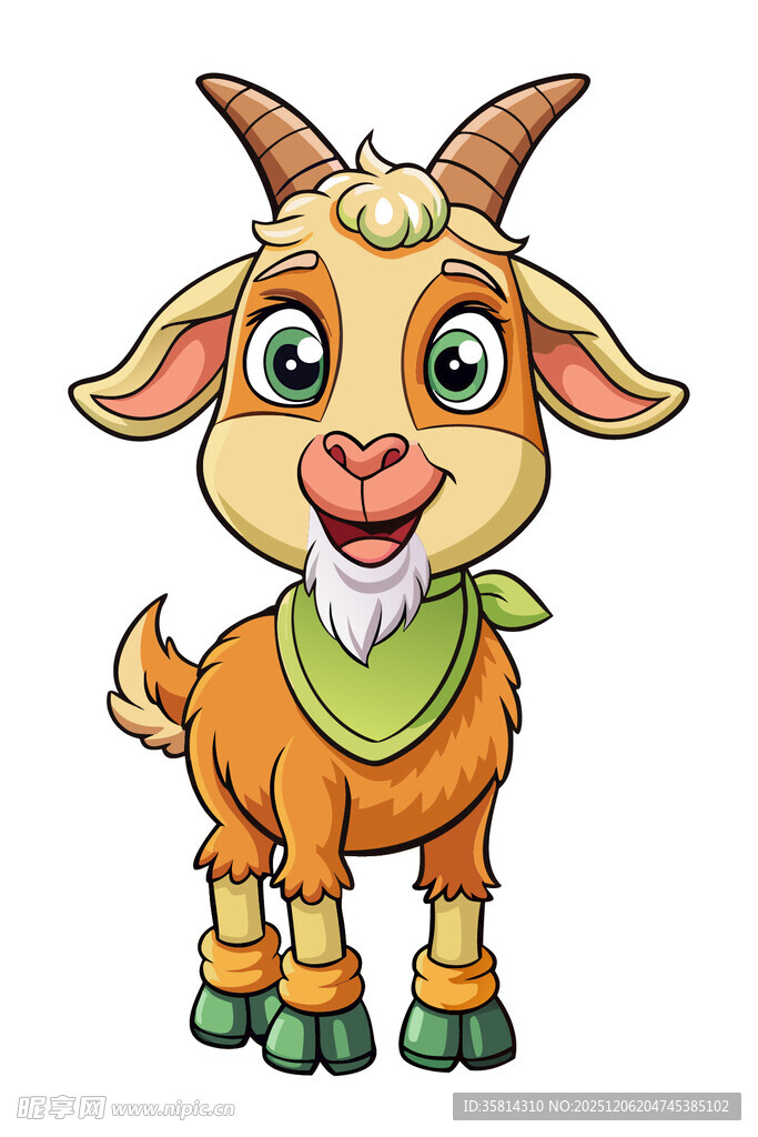可爱卡通小山羊