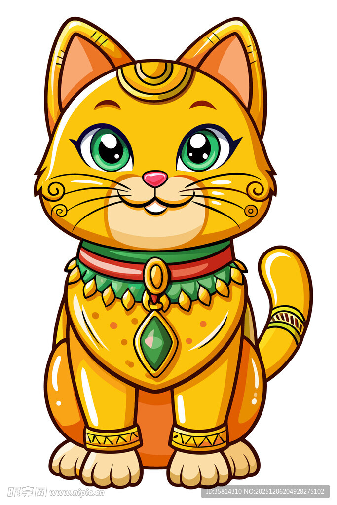 华丽金饰猫咪形象