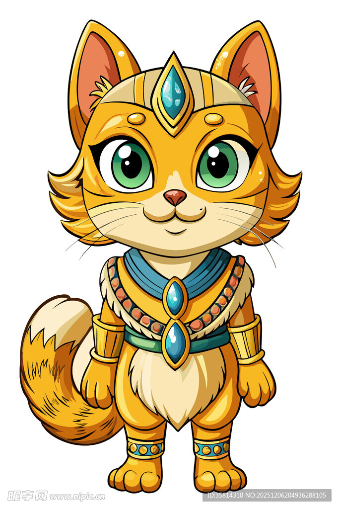 埃及风格装扮的可爱猫咪