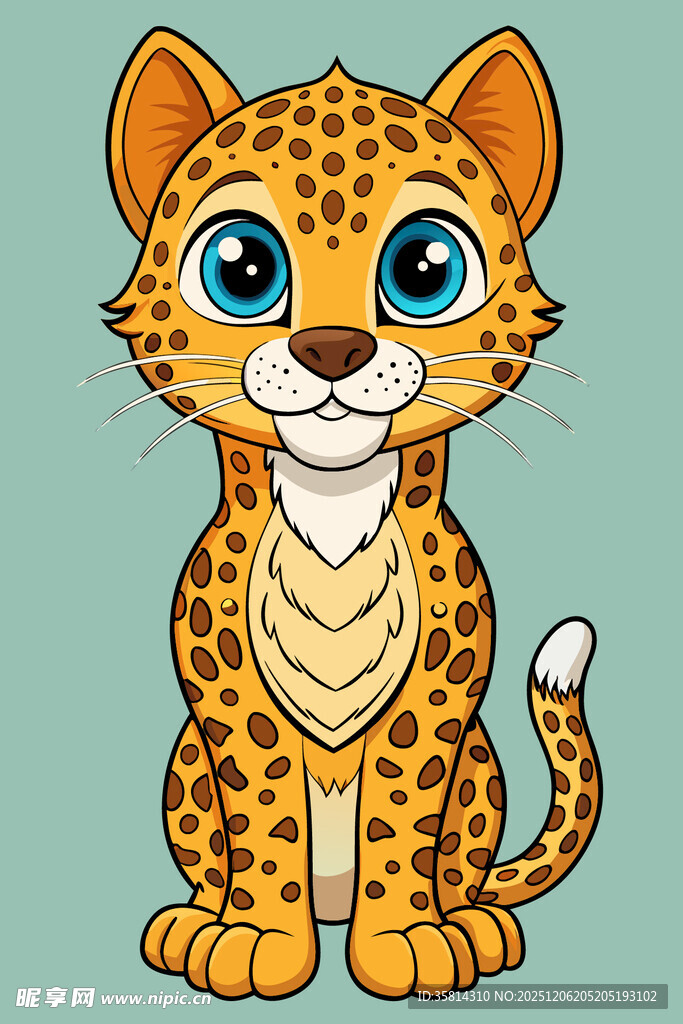 可爱小豹子卡通形象