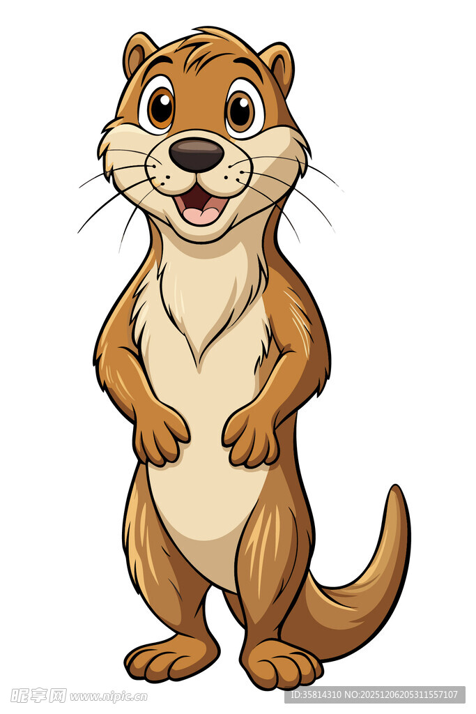 可爱站立海獭卡通形象