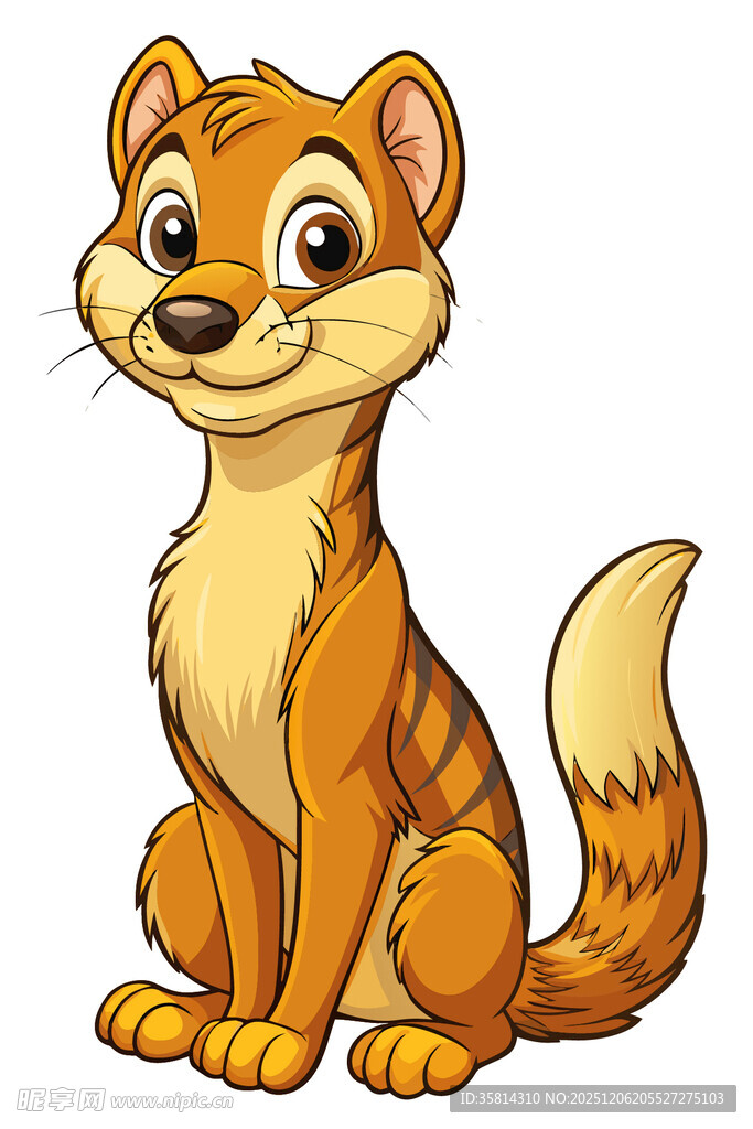 可爱坐着的卡通猫咪