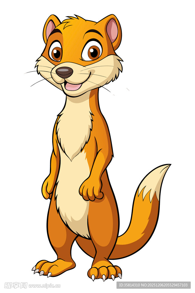 可爱站立小狐獴