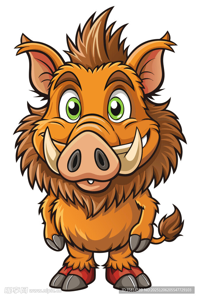 可爱卡通小野猪形象