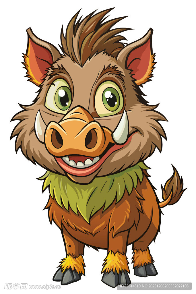 可爱卡通小野猪形象