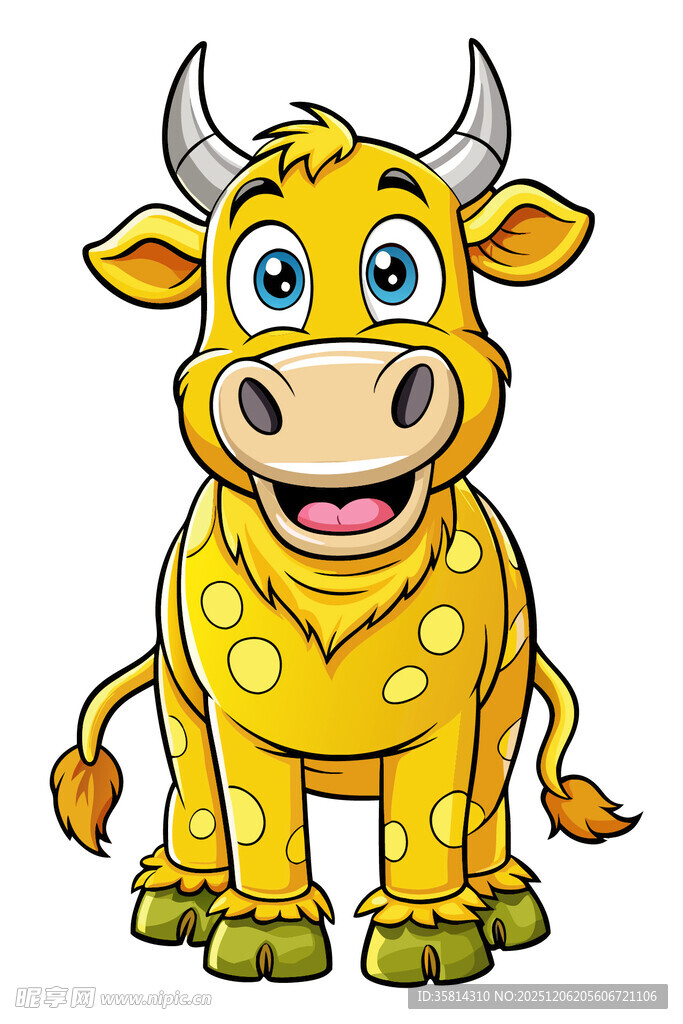 可爱斑点小牛卡通形象