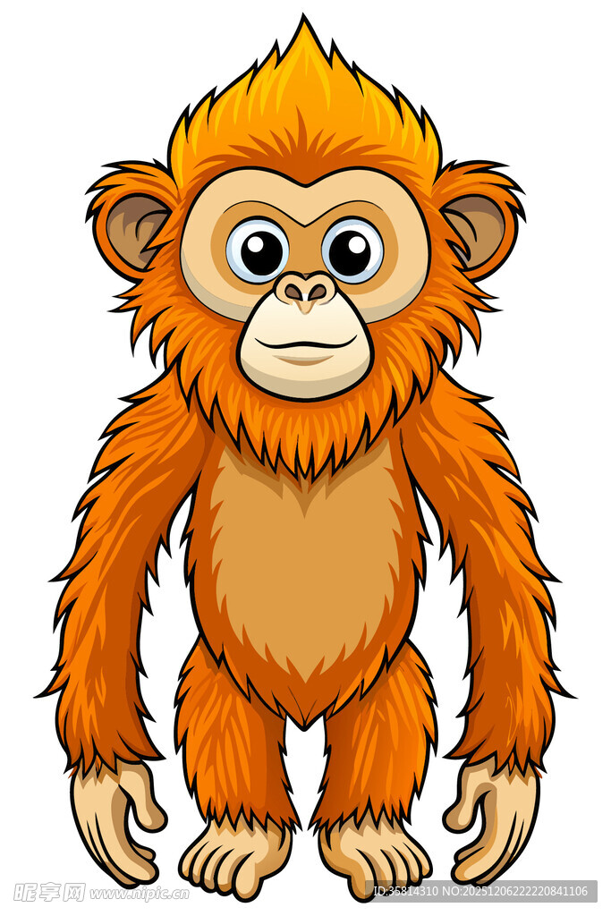 可爱的橙色小猴子