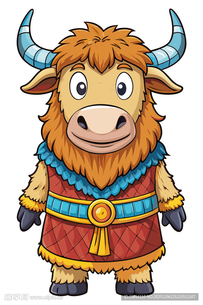 卡通牦牛形象角色装扮