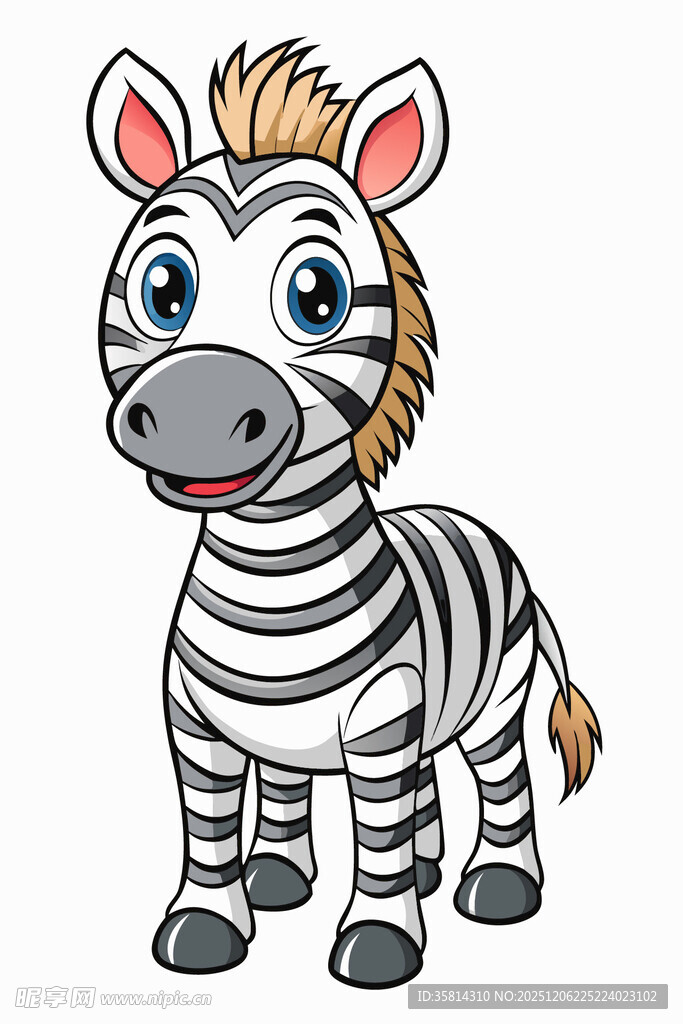 可爱卡通斑马形象
