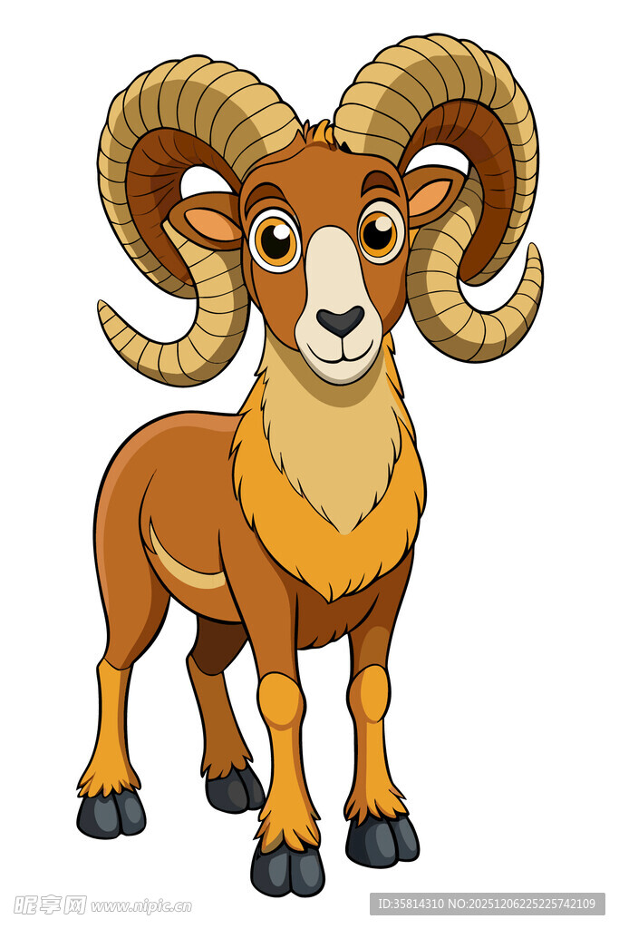 可爱卡通大角羊形象