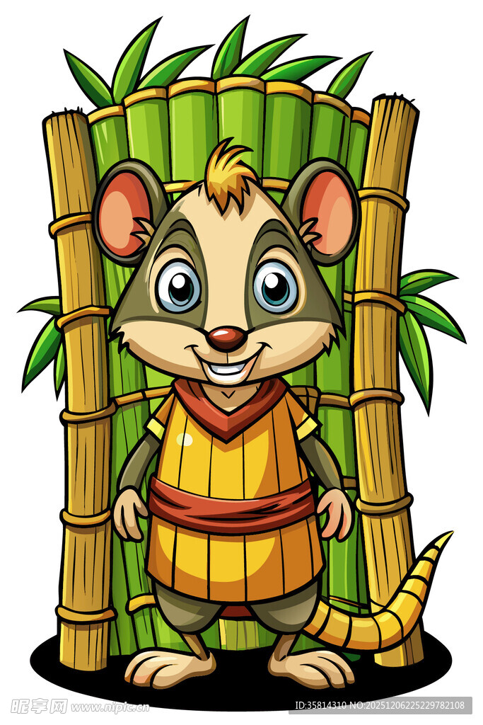 穿古装的竹旁小老鼠