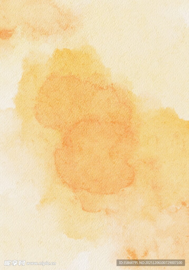 暖黄色水彩晕染背景