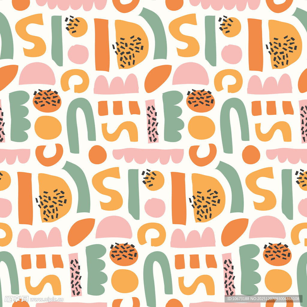 多彩几何图案无缝背景图