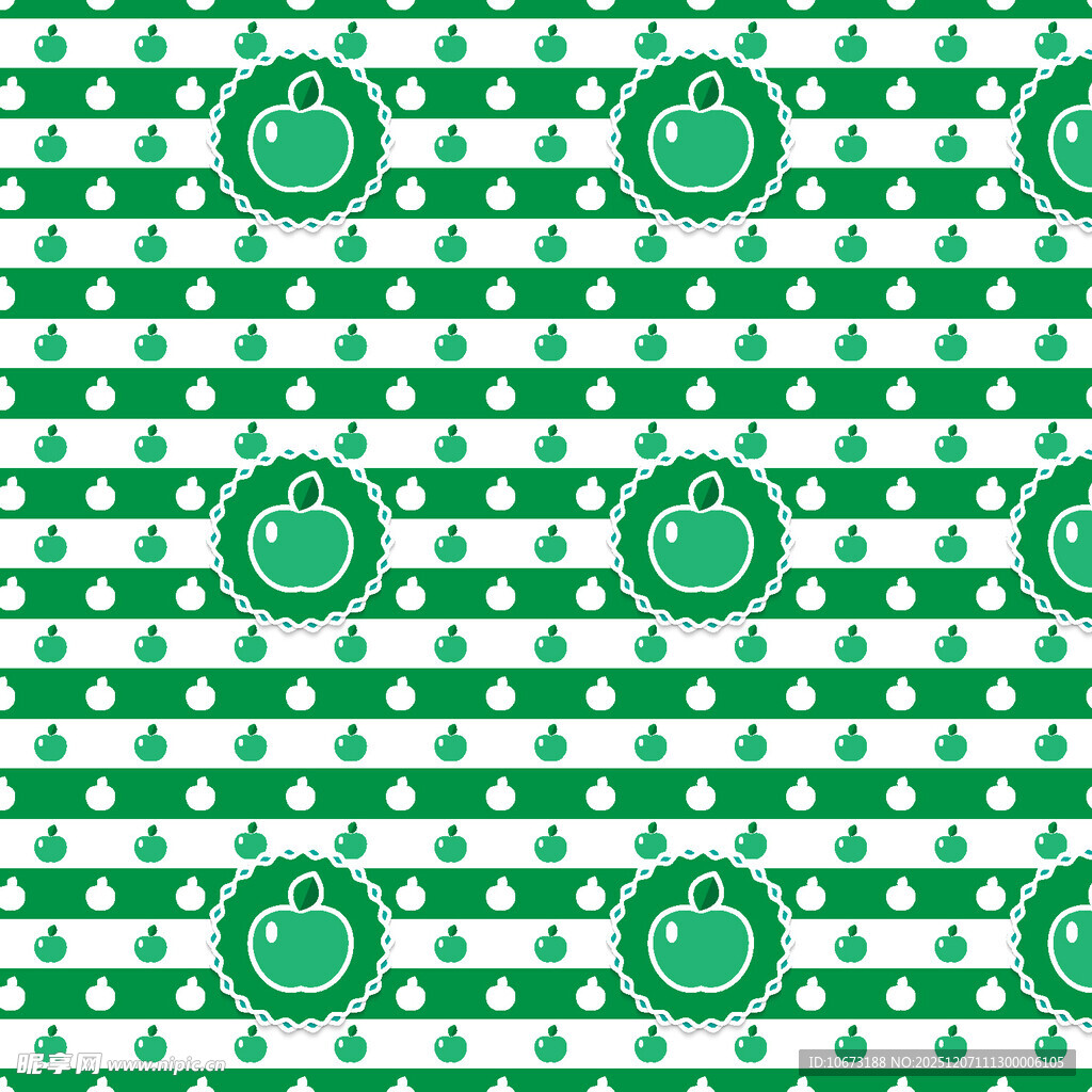 绿色苹果波点图案背景