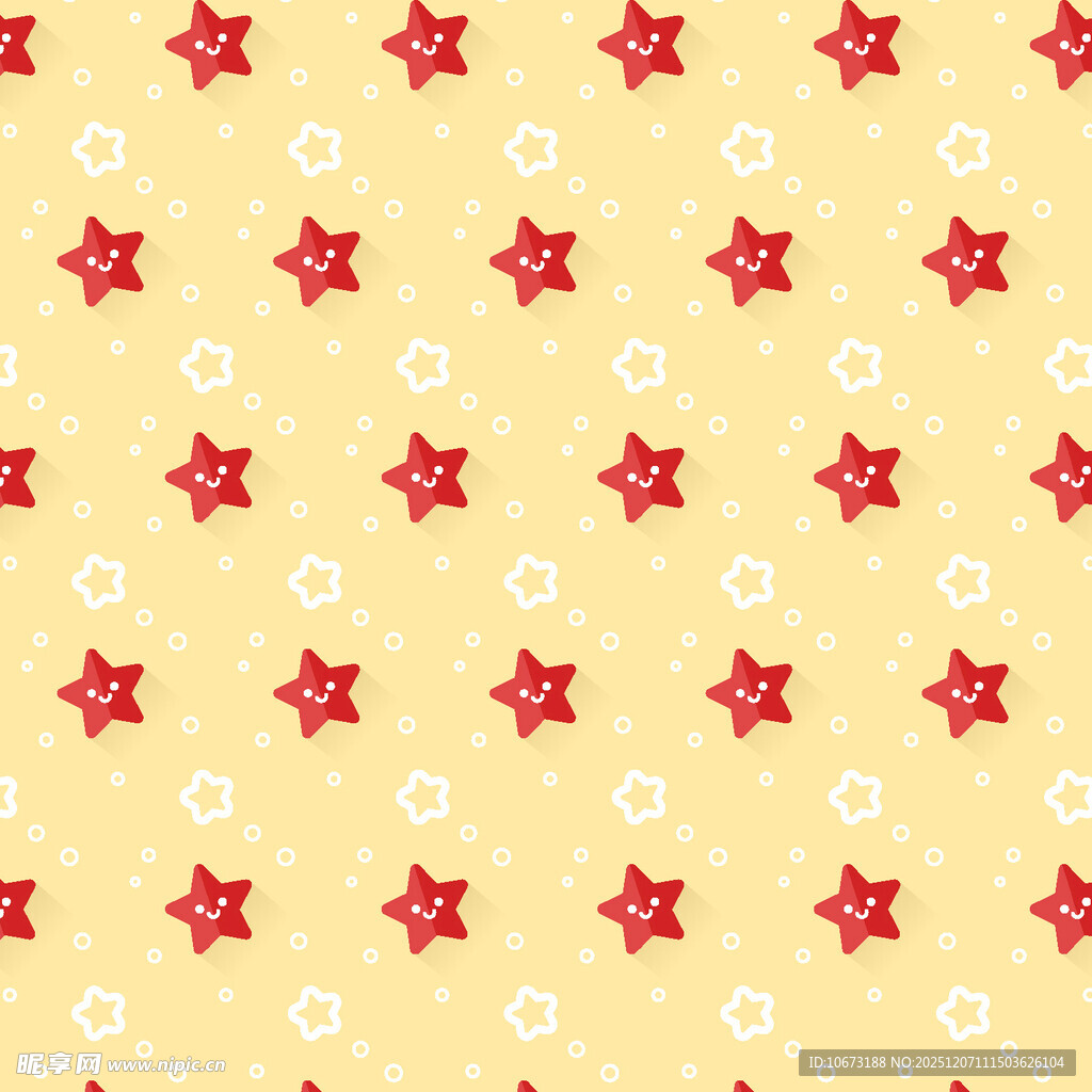 黄色底红色星星图案背景