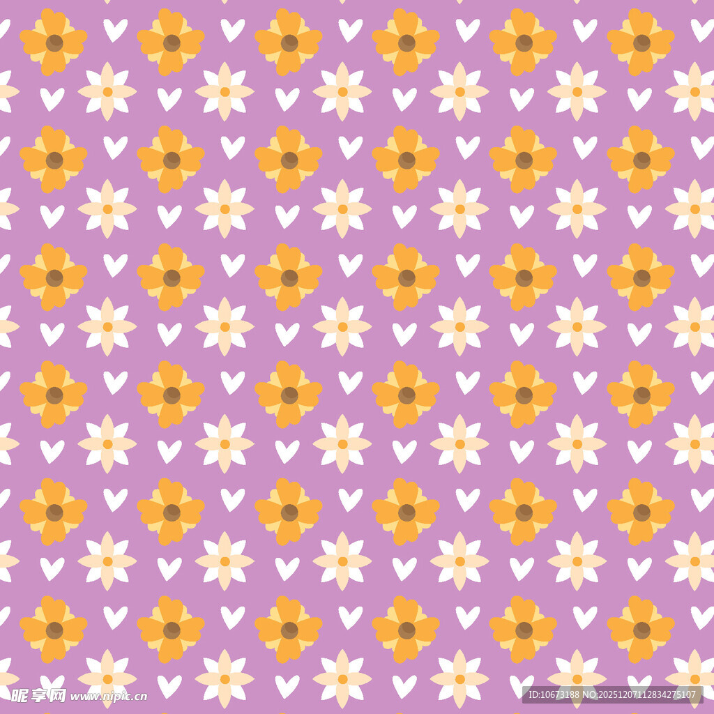 紫色底小黄花花卉图案