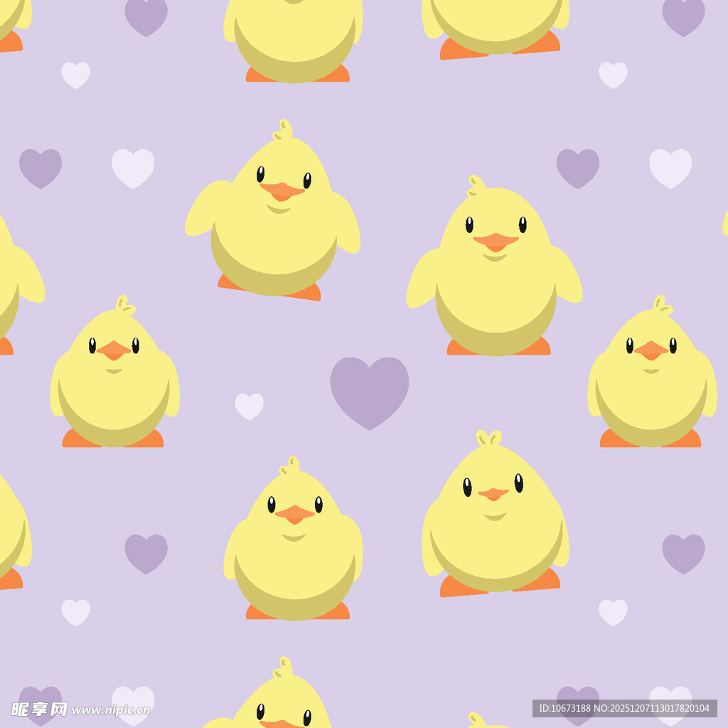 小黄鸡爱心图案背景图