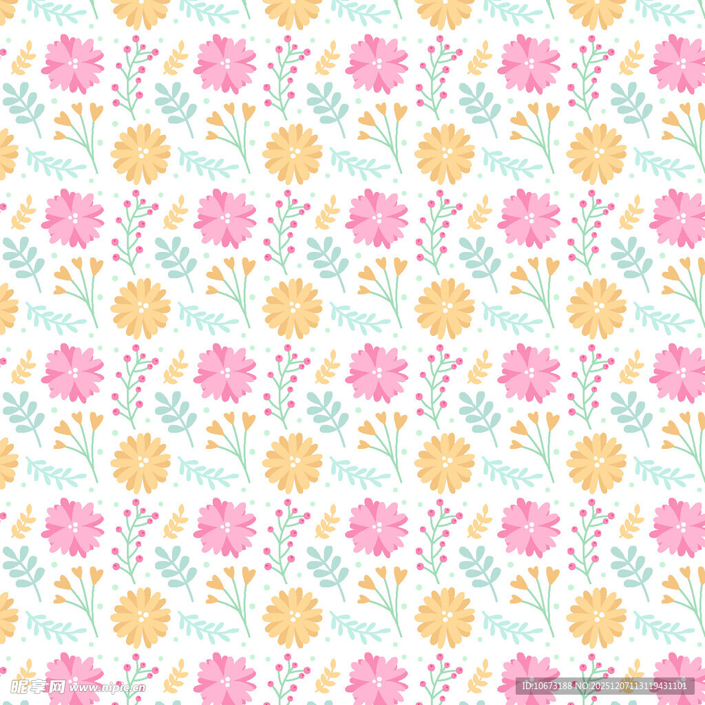 清新花卉图案背景