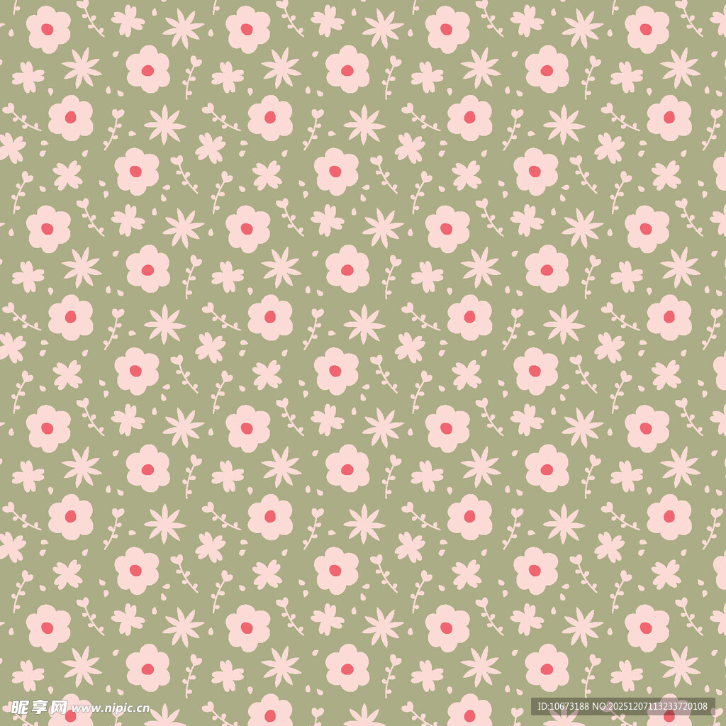 清新碎花绿色背景图案