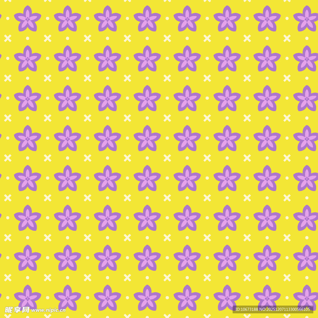 黄色背景紫色星星图案