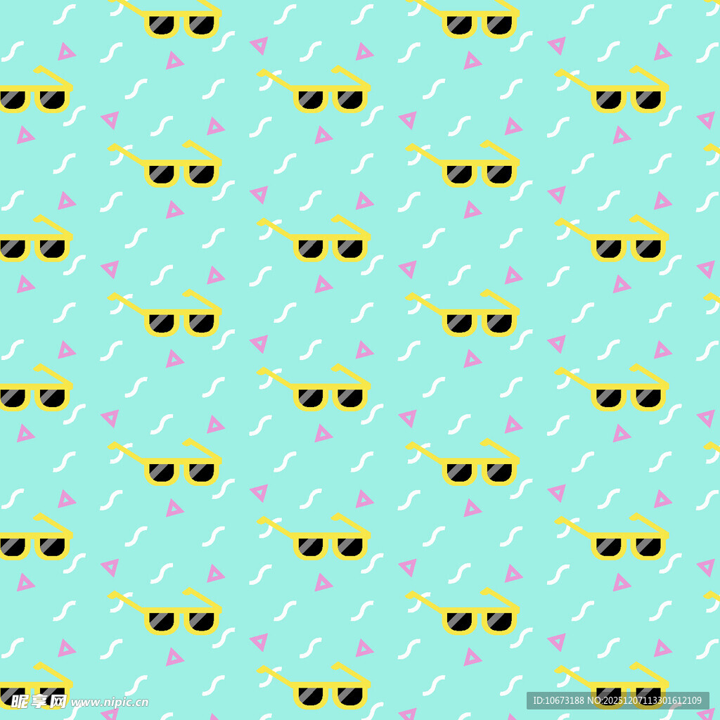 浅蓝色底墨镜图案背景