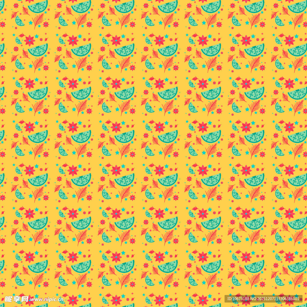 黄色花卉图案背景纹理