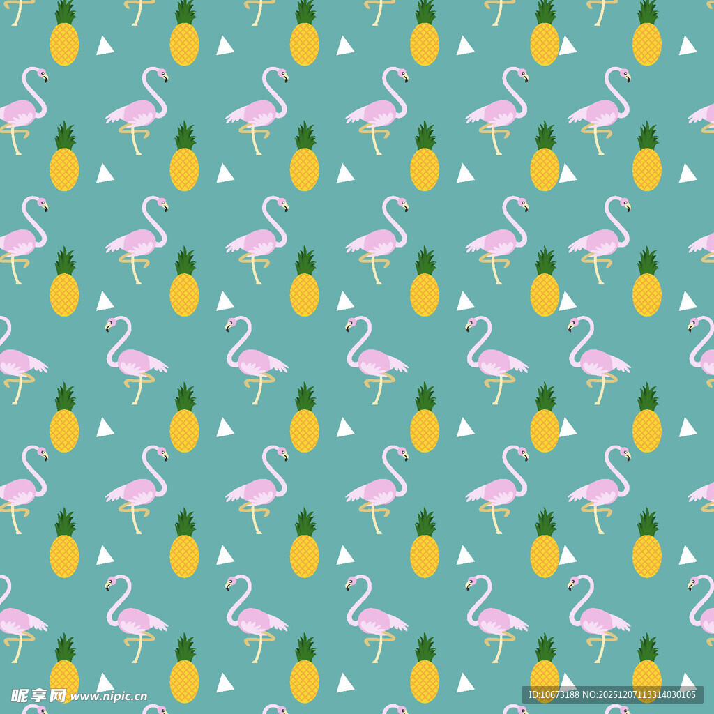 火烈鸟菠萝图案背景图