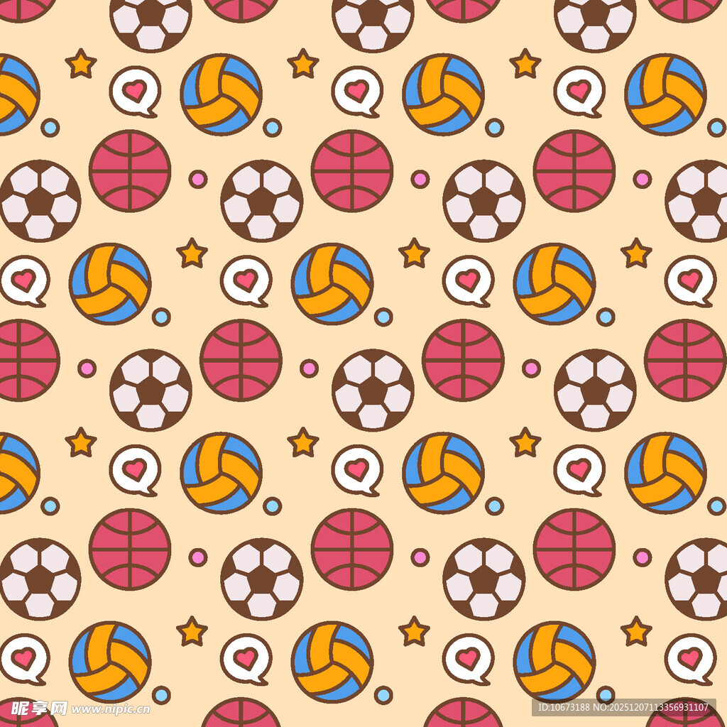 多彩球类图案背景