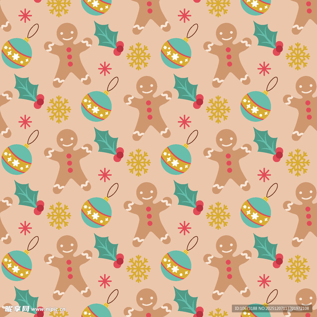 姜饼人圣诞图案背景