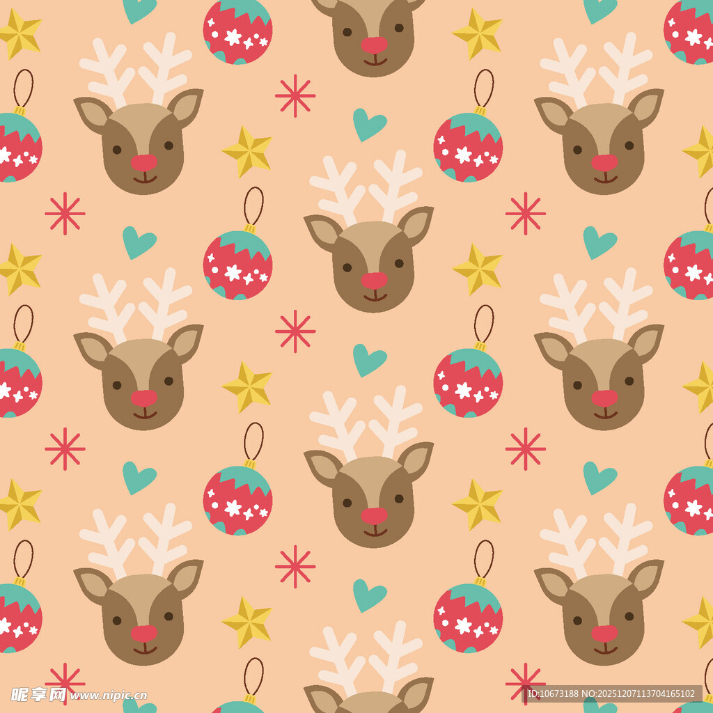 圣诞驯鹿图案背景