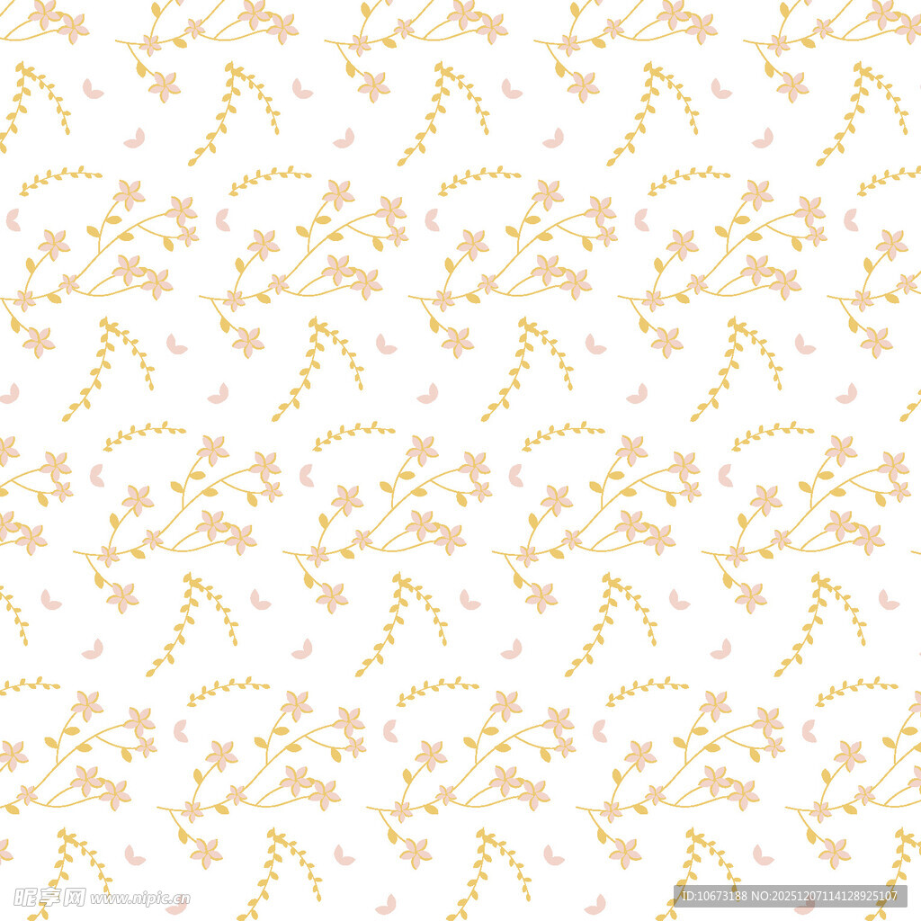 黄色花卉图案背景纹理