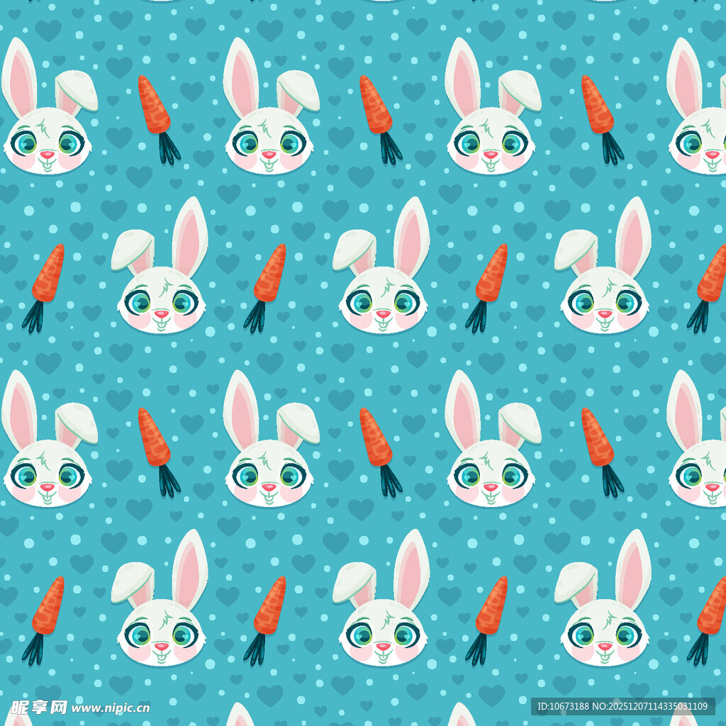 兔子胡萝卜图案的可爱背景