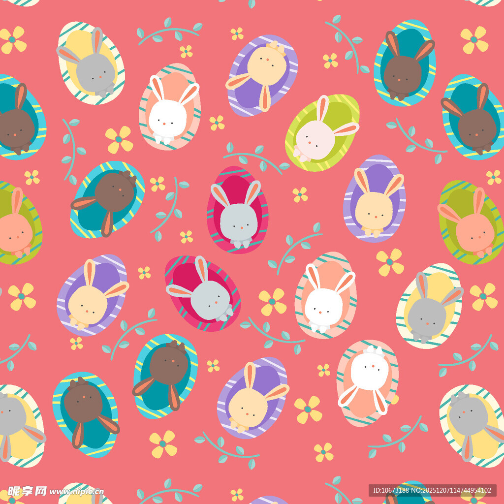 可爱彩色小动物图案背景