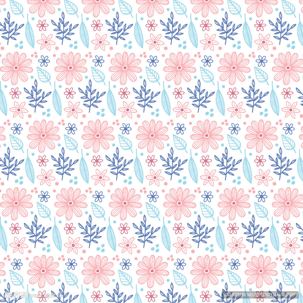 粉色花卉图案无缝背景