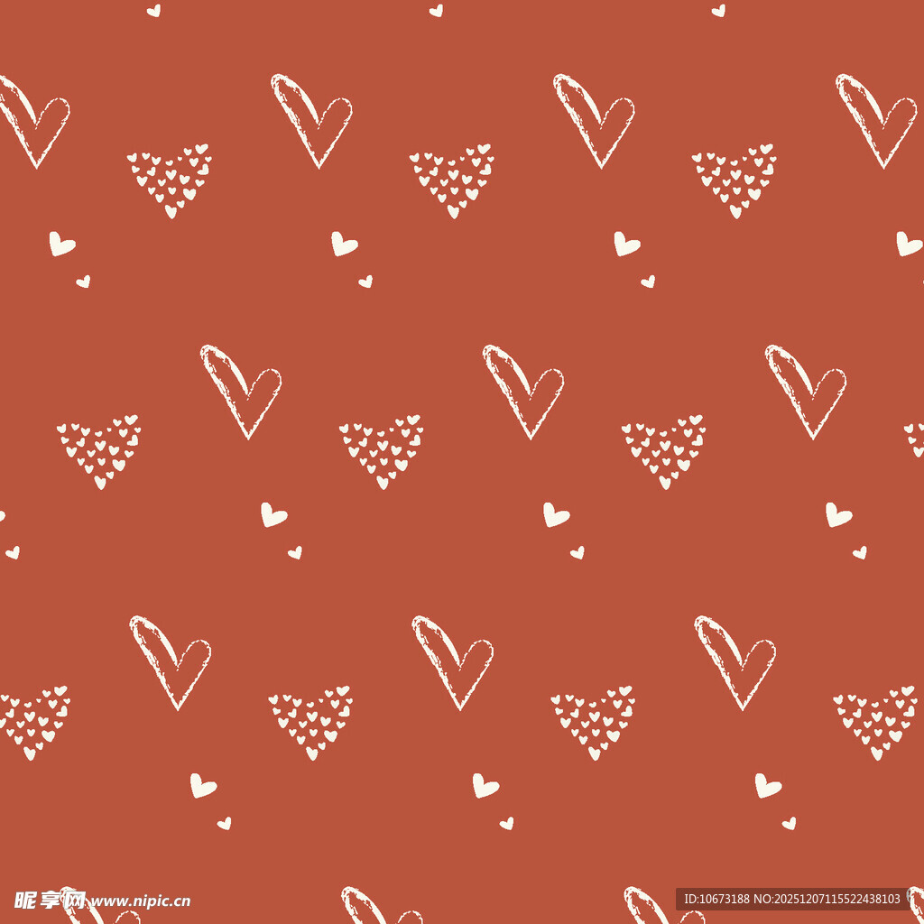 红色爱心手绘图案背景