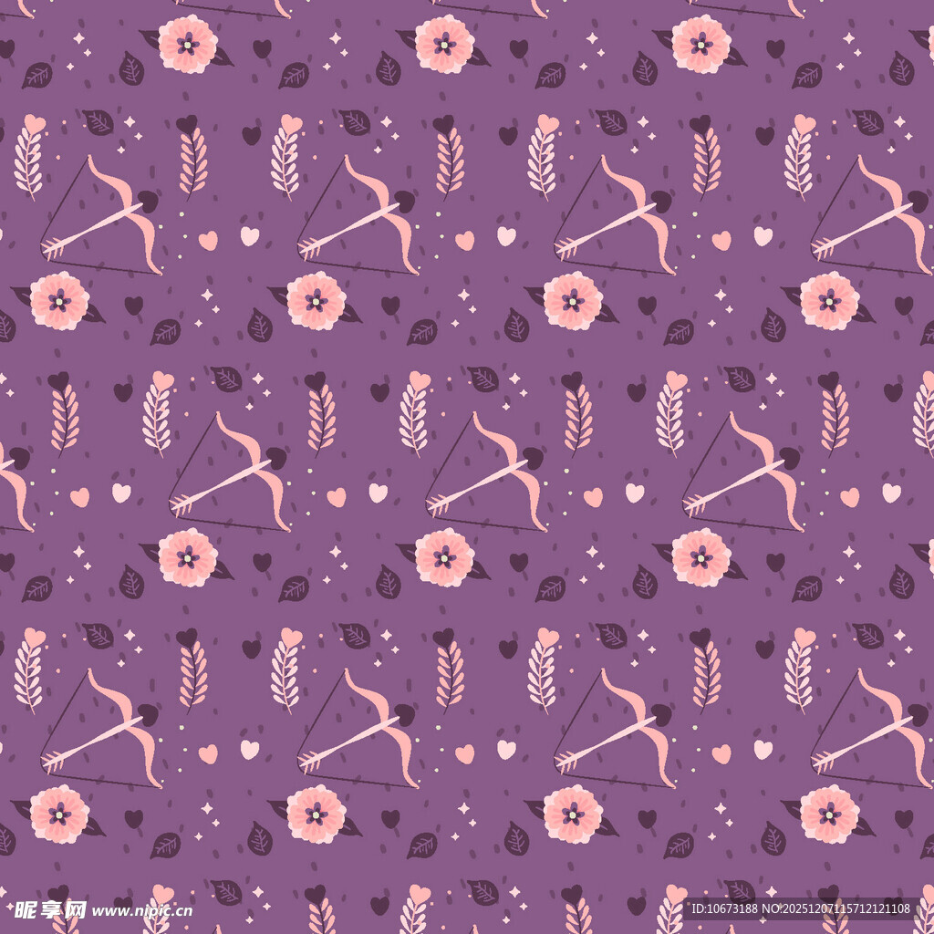 紫色花卉几何图案背景