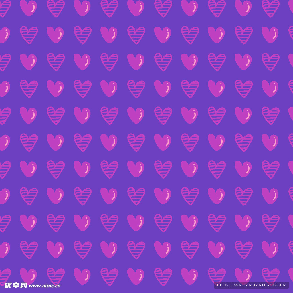 紫色爱心无缝图案背景